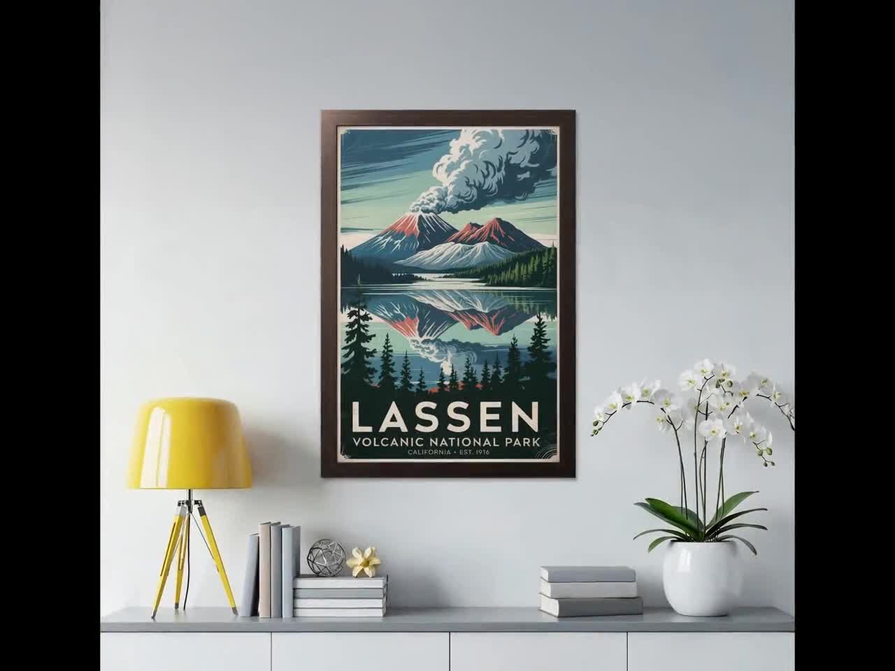 Lassen Volcanic National Park Poster: Vintage Travel Art Print - Etsy